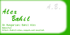 alex bahil business card